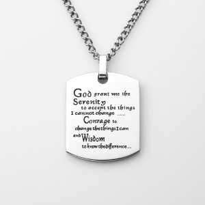 Aço inoxidável Mens Womens Jewelry Military Tag with Words Inspirational Neaklace Dog Tags Pendant